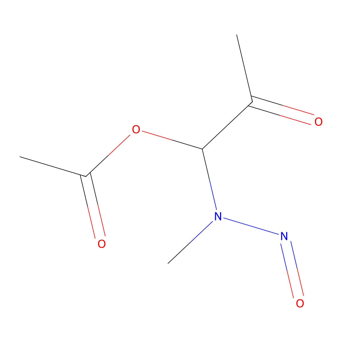 N-Methyl-N-(1-acetoxy-2-oxopropyl)nitrosamine molecular structure, CAS 112725-15-2