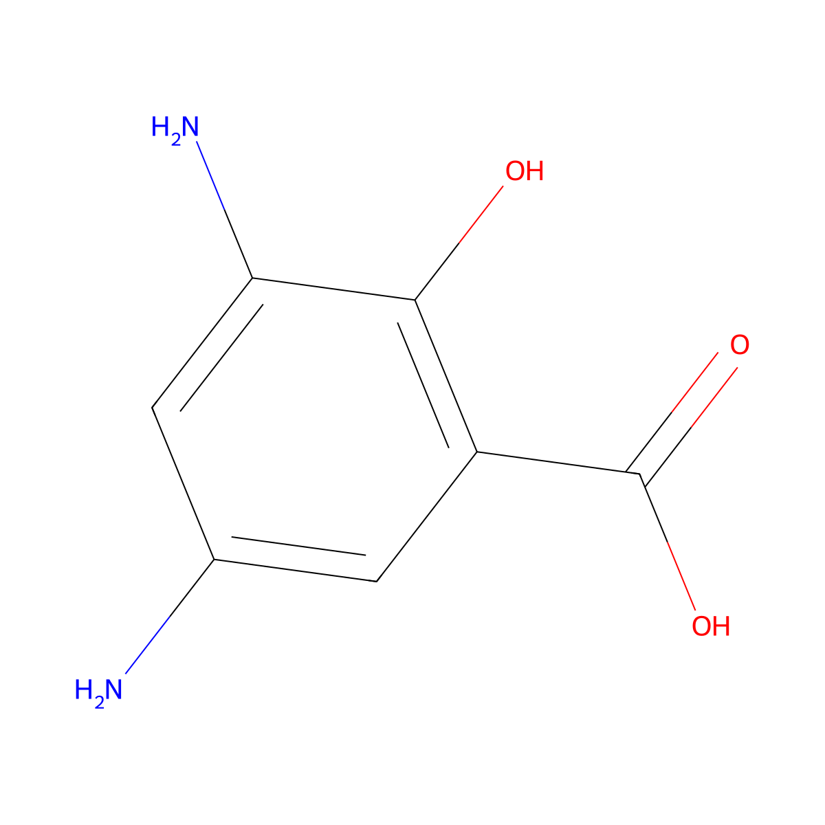 3,5-Diamino-2-hydroxybenzoic acid molecular structure, CAS 112725-89-0
