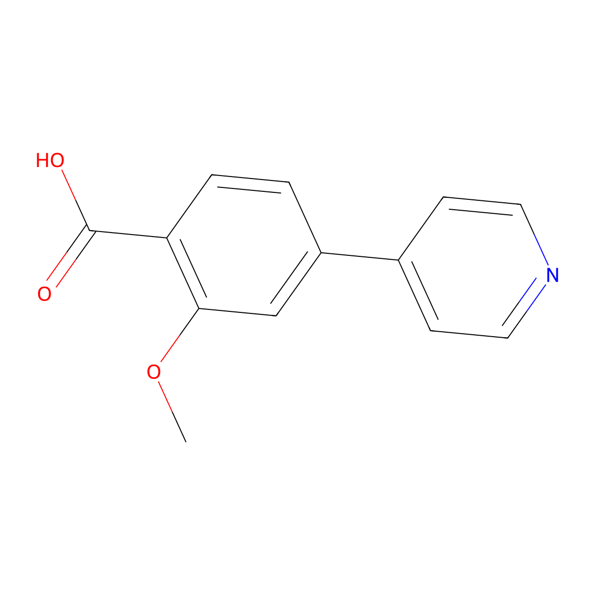 2-Methoxy-4-(pyridin-4-yl)benzoic acid molecular structure, CAS 1127310-21-7