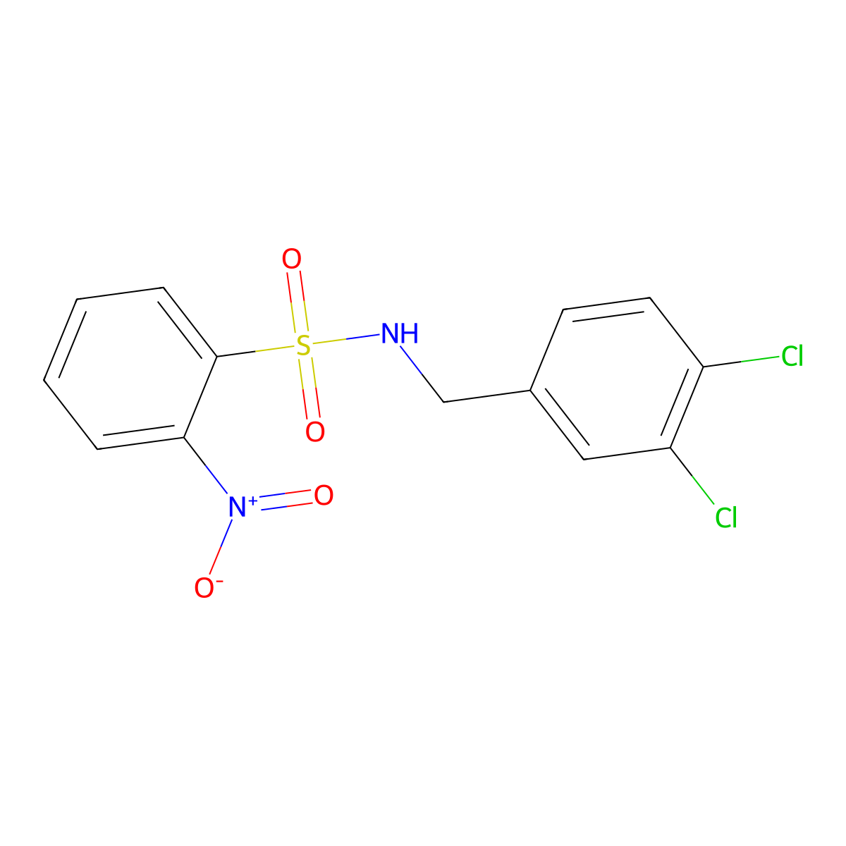 N-(3,4-dichlorobenzyl)-2-nitrobenzenesulfonamide molecular structure, CAS 112733-64-9