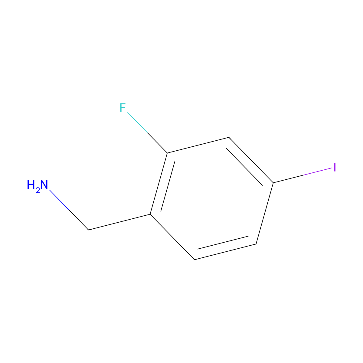 (2-Fluoro-4-iodophenyl)methanamine molecular structure, CAS 112734-12-0