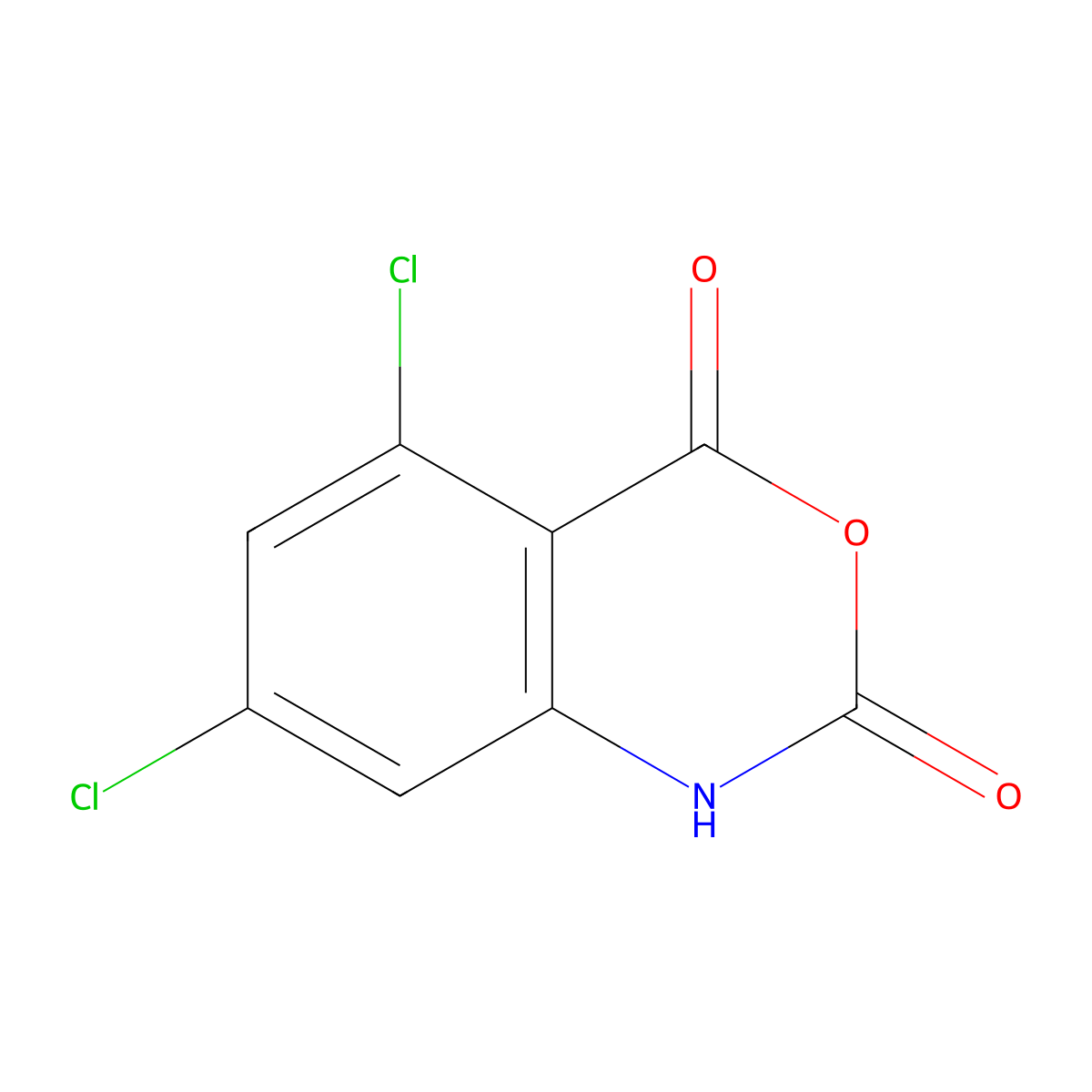 5,7-dichloro-2,4-dihydro-1H-3,1-benzoxazine-2,4-dione molecular structure, CAS 112734-23-3