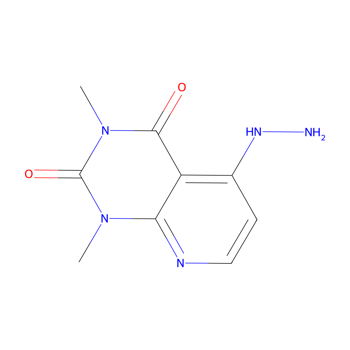 5-hydrazino-1,3-dimethylpyrido[2,3-{d}]pyrimidine-2,4(1{H},3{H})-dione molecular structure, CAS 112734-99-3