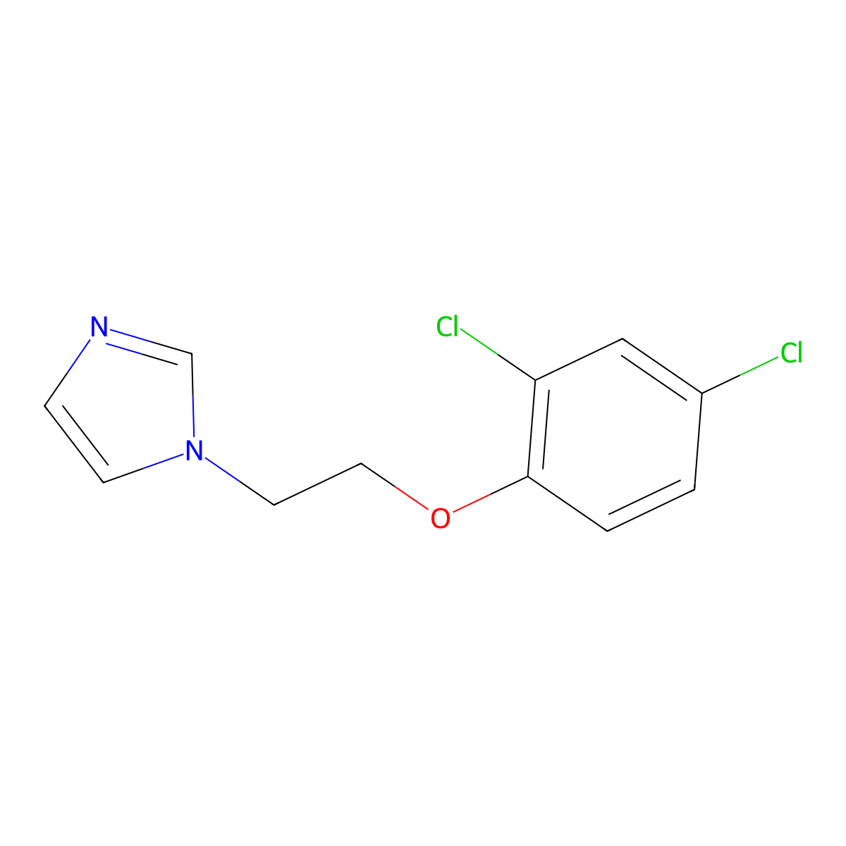 1H-Imidazole, 1-[2-(2,4-dichlorophenoxy)ethyl]- molecular structure, CAS 112736-85-3