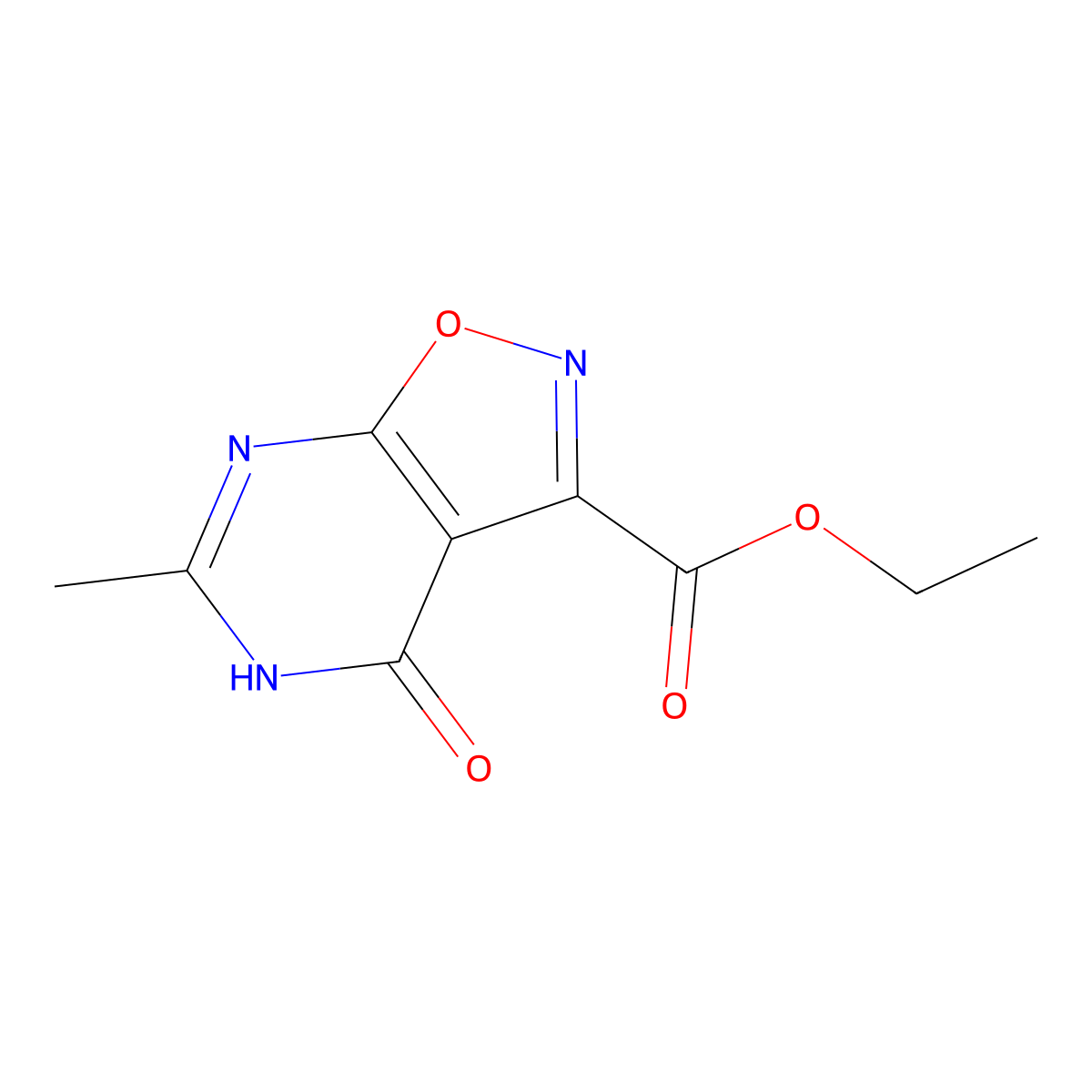 Ethyl 6-methyl-4-oxo-4,5-dihydroisoxazolo[5,4-d]pyrimidine-3-carboxylate molecular structure, CAS 1127366-73-7