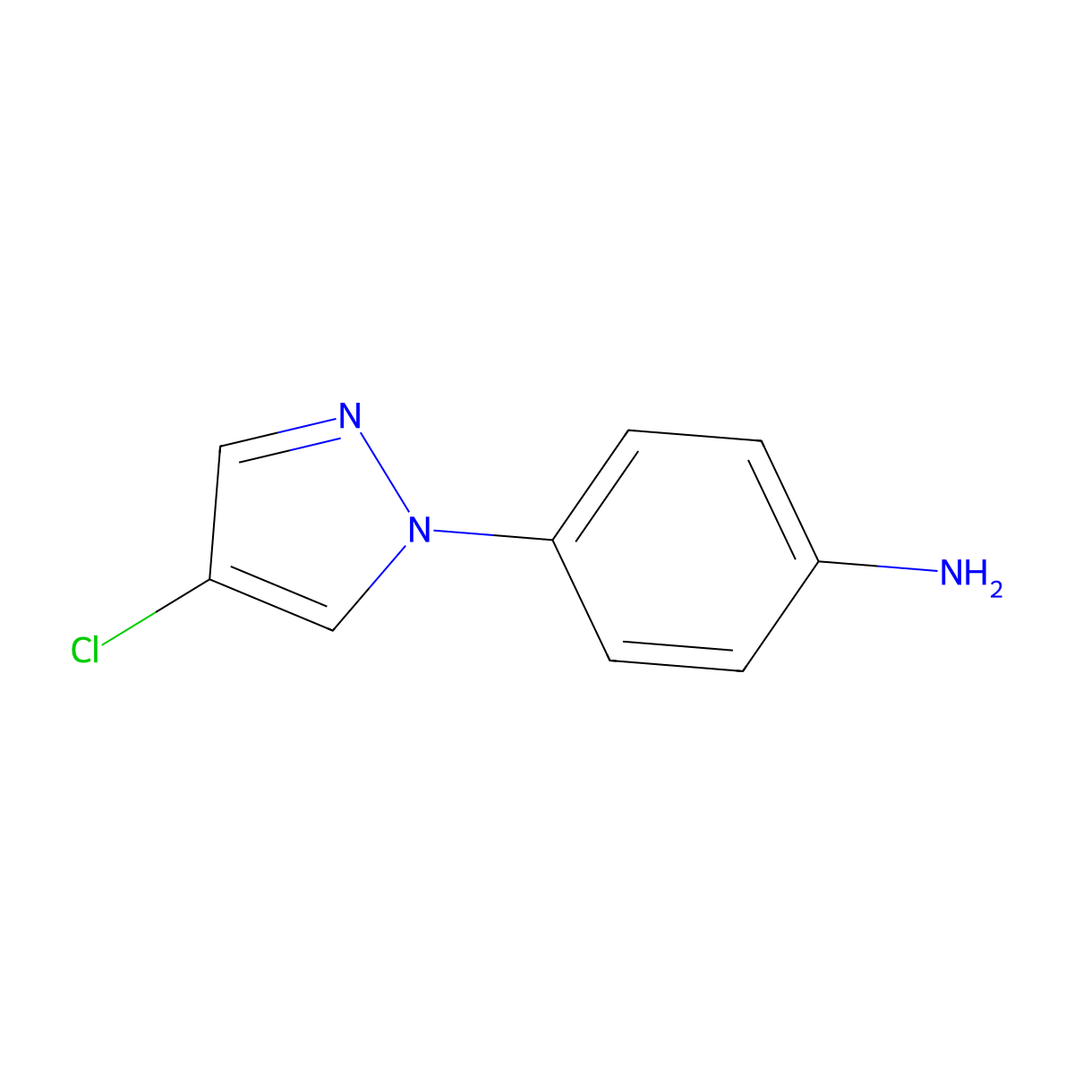4-(4-chloro-1H-pyrazol-1-yl)aniline molecular structure, CAS 112738-17-7