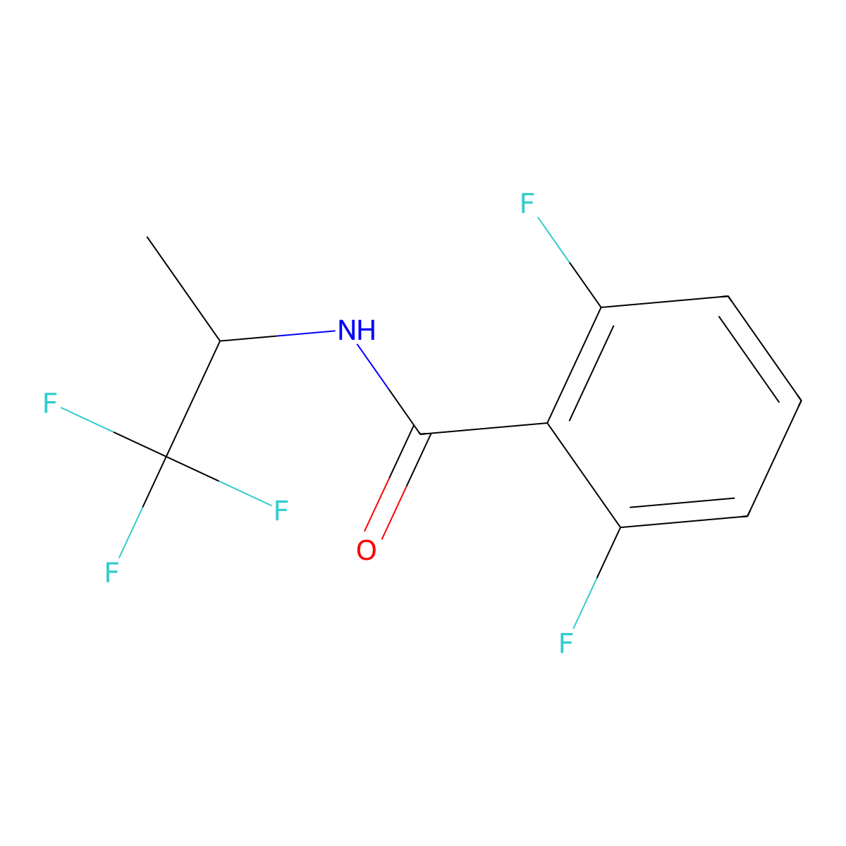 2,6-Difluoro-N-(1,1,1-trifluoropropan-2-yl)benzamide molecular structure, CAS 112738-28-0