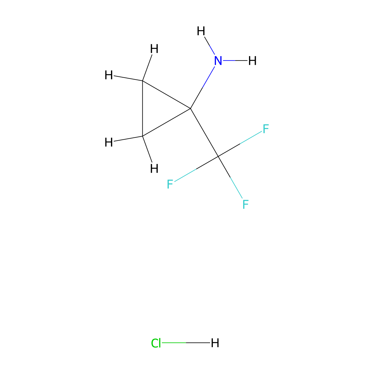 1-(Trifluoromethyl)cyclopropanamine hydrochloride molecular structure, CAS 112738-67-7
