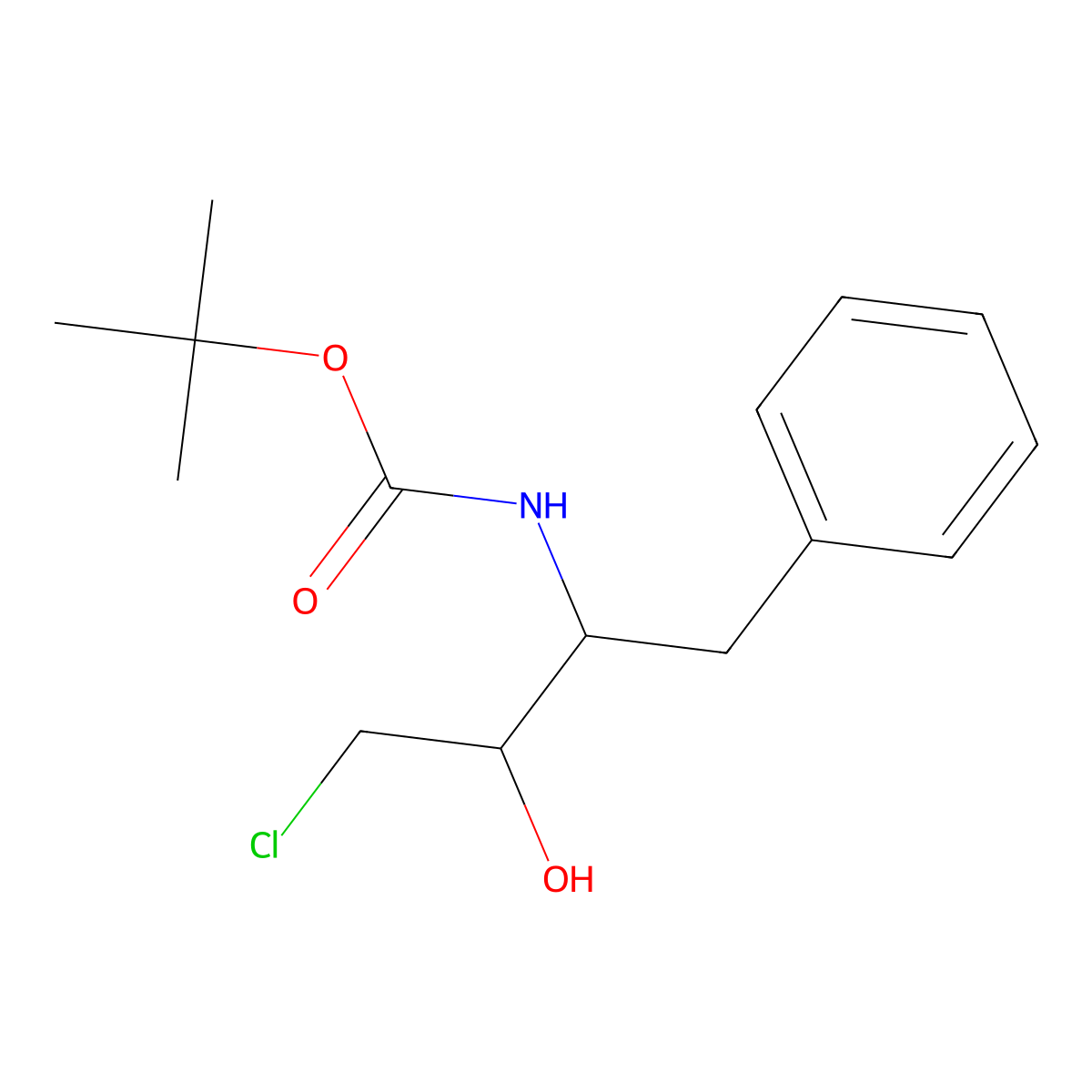 (2R,3S)-3-(Tert-butoxycarbonylamino)-1-chloro-2-hydroxy-4-phenylbutane molecular structure, CAS 112739-73-8
