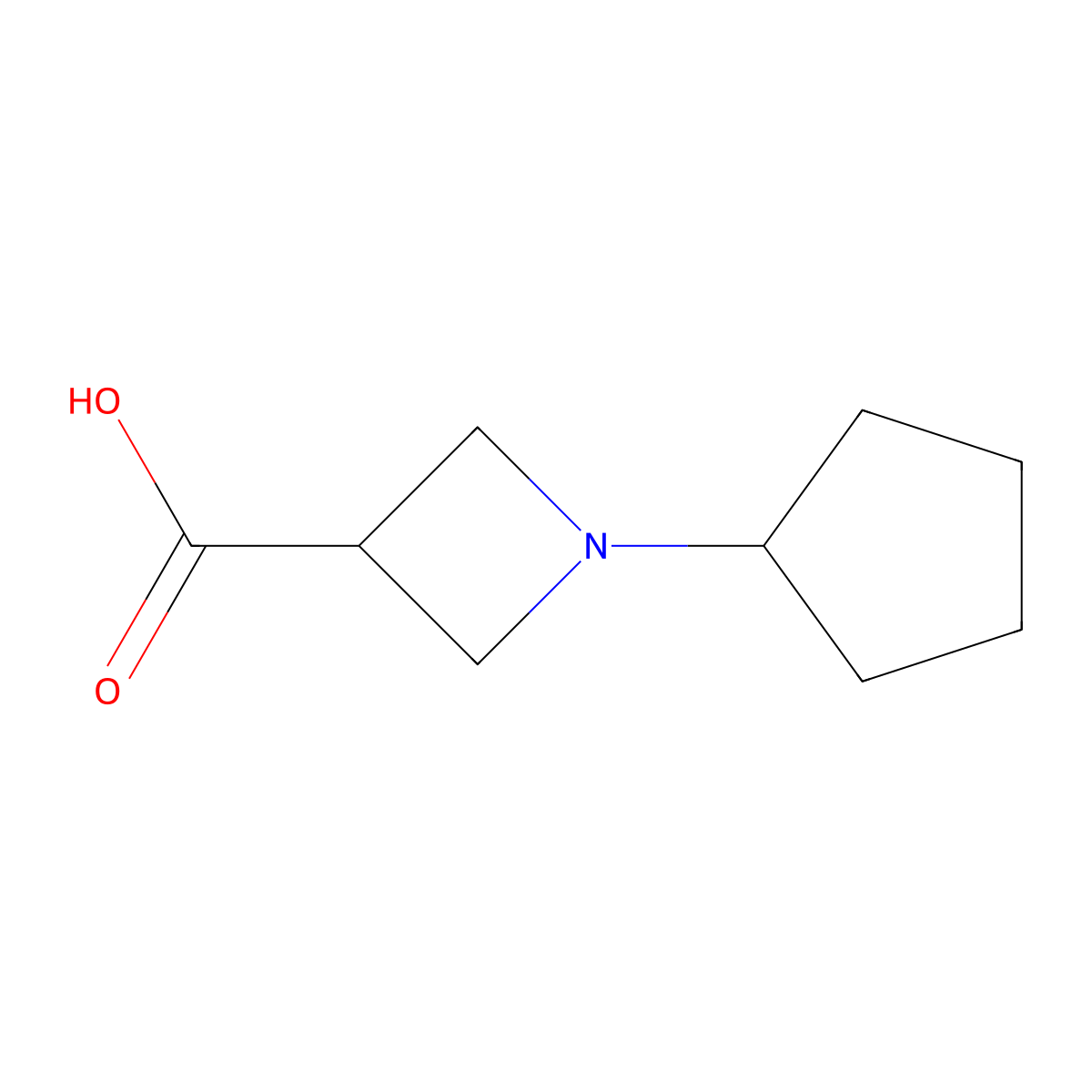 1-Cyclopentylazetidine-3-carboxylic acid molecular structure, CAS 1127402-00-9