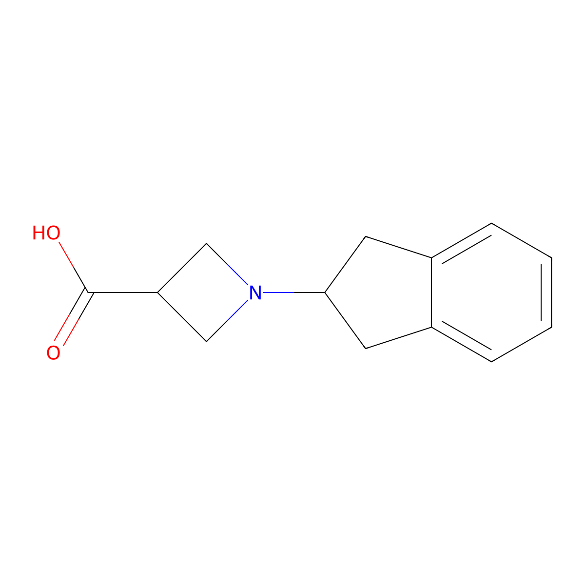 1-(2,3-dihydro-1H-inden-2-yl)azetidine-3-carboxylic acid molecular structure, CAS 1127402-41-8