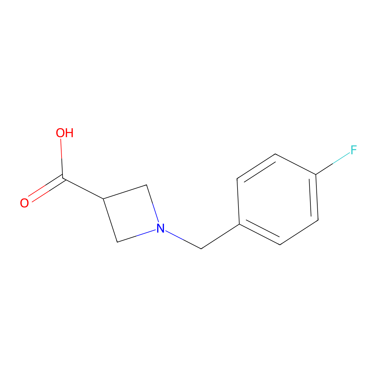 1-[(4-Fluorophenyl)methyl]azetidine-3-carboxylic acid molecular structure, CAS 1127402-43-0