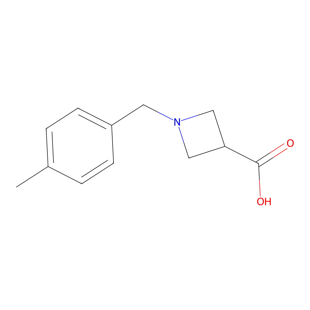 1-[(4-Methylphenyl)methyl]azetidine-3-carboxylic acid molecular structure, CAS 1127402-47-4