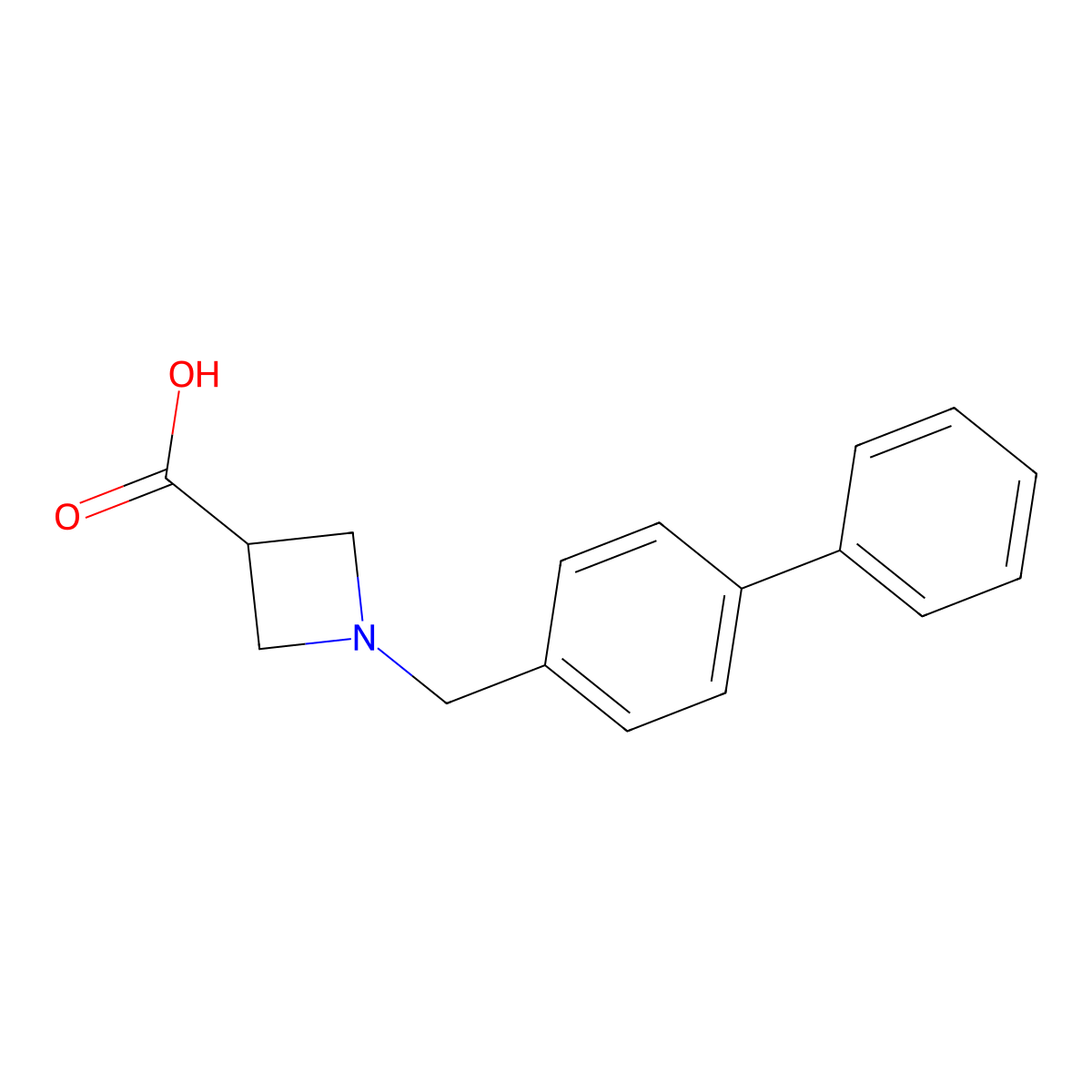 1-((Biphenyl-4-yl)methyl)azetidine-3-carboxylic acid molecular structure, CAS 1127402-51-0