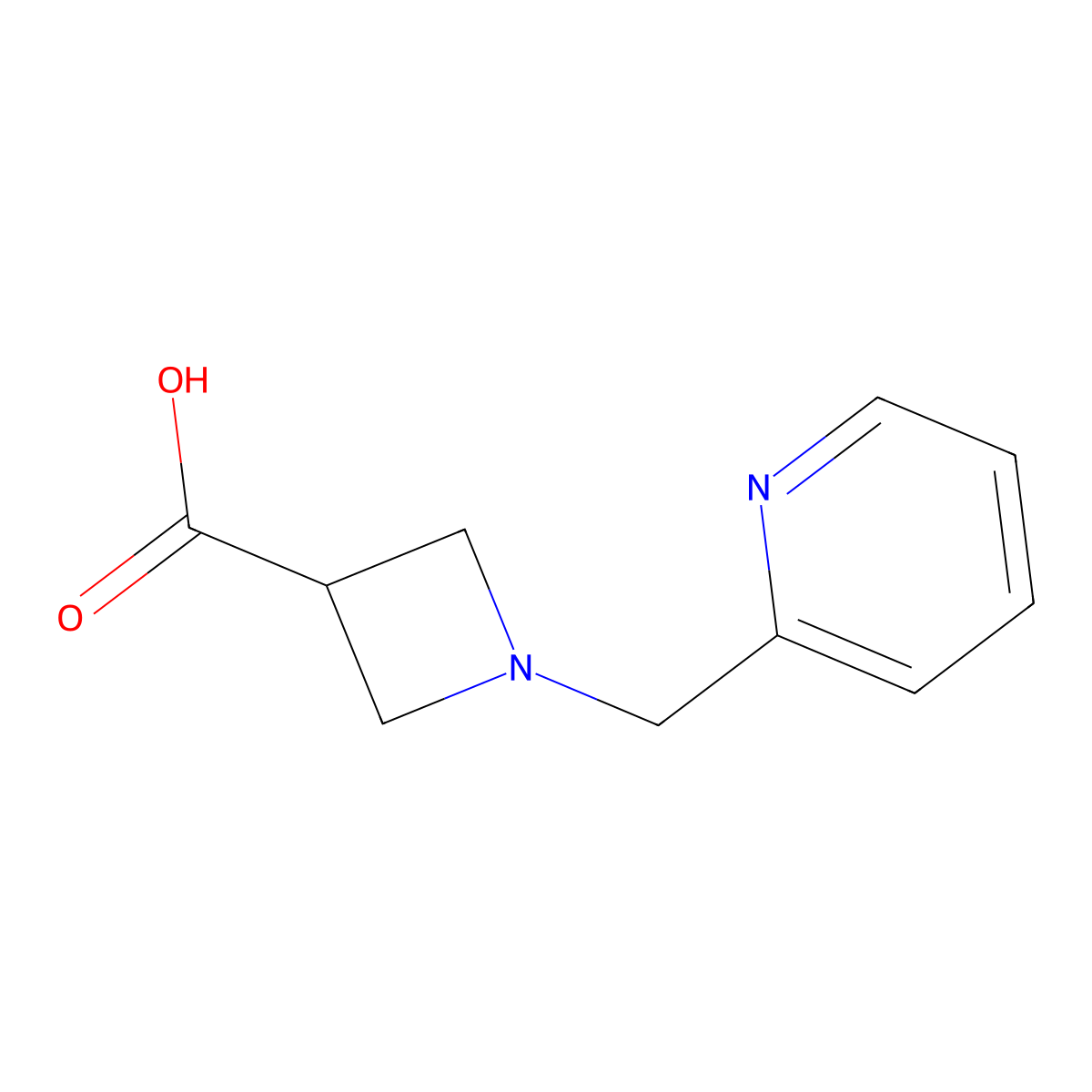 1-(Pyridin-2-ylmethyl)azetidine-3-carboxylic acid molecular structure, CAS 1127402-59-8