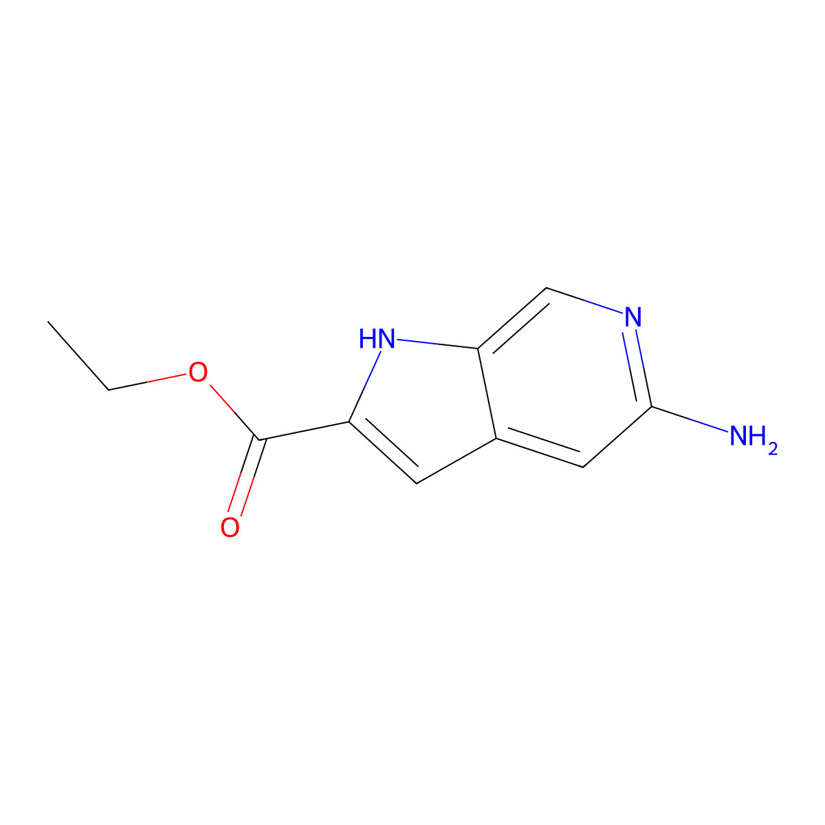 ethyl 5-amino-1H-pyrrolo[2,3-c]pyridine-2-carboxylate molecular structure, CAS 1127423-83-9