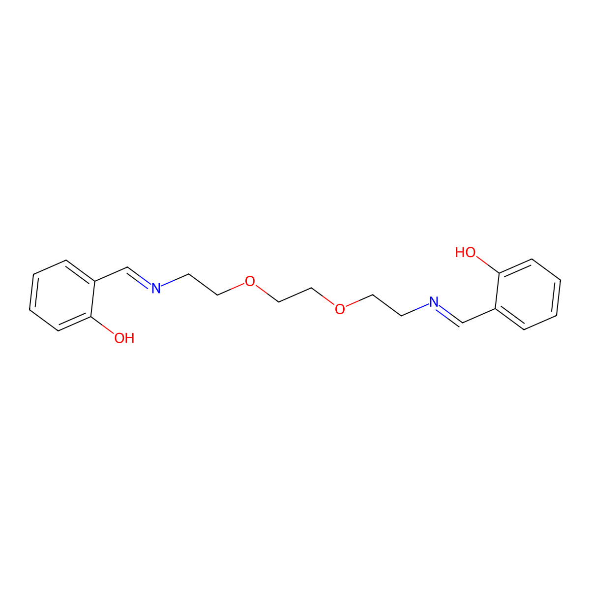 Phenol, 2,2'-(5,8-dioxa-2,11-diazadodeca-1,11-diene-1,12-diyl)bis- molecular structure, CAS 112744-28-2