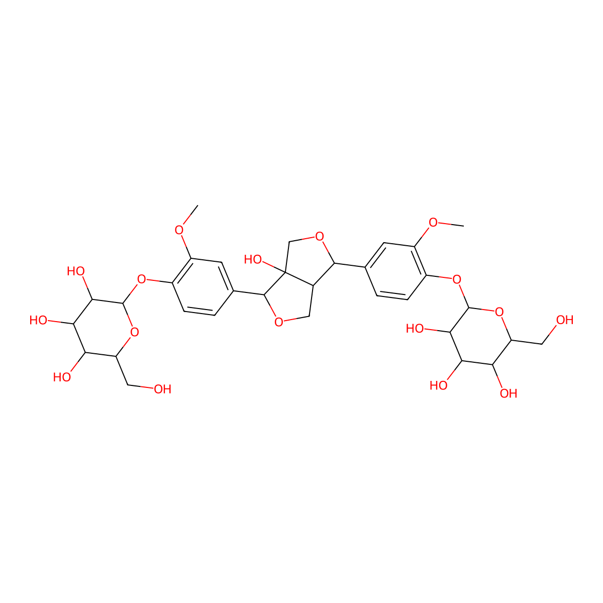 8-Hydroxypinoresinol diglucoside molecular structure, CAS 112747-99-6