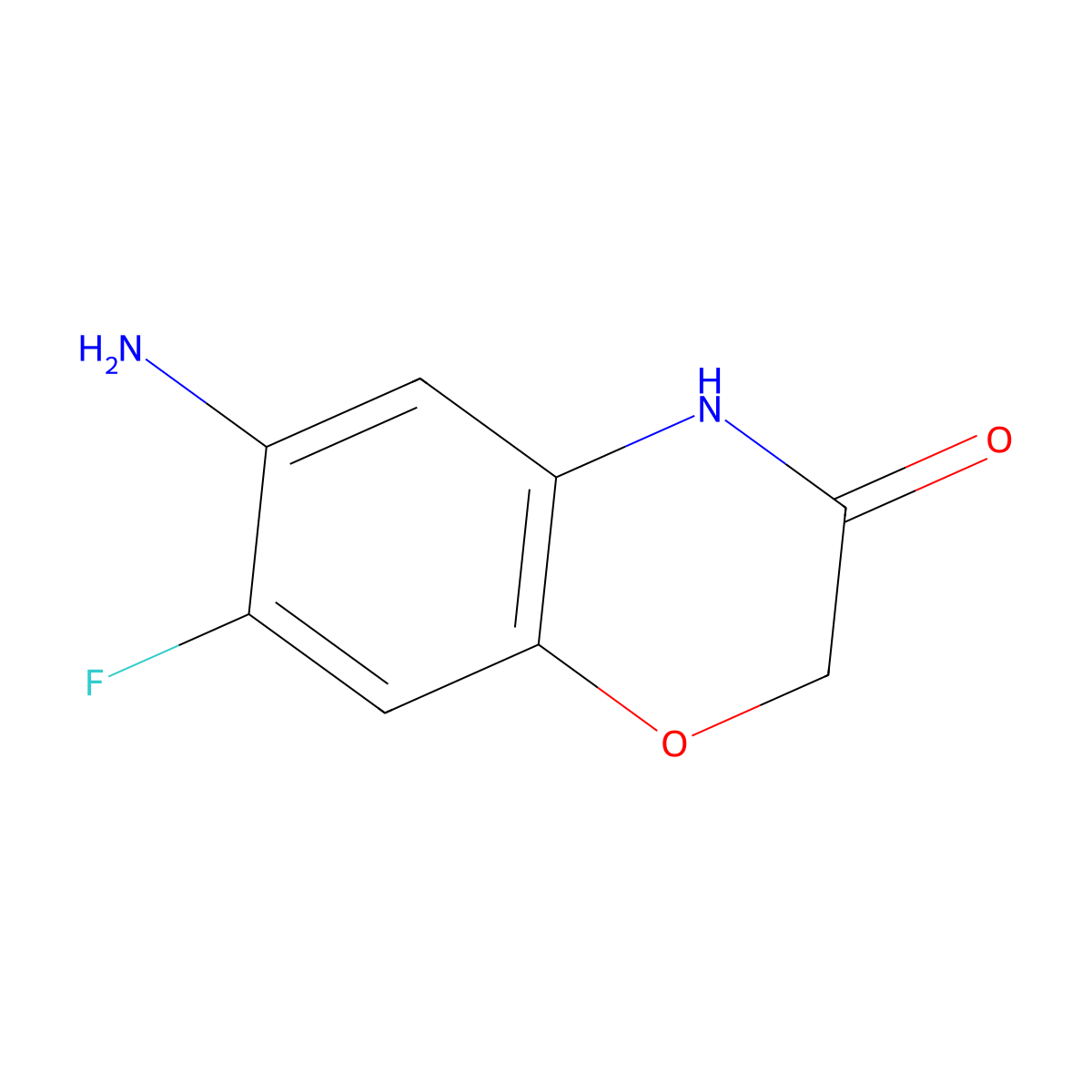 7-Fluoro-6-amino-2H-1,4-benzoxazin-3(4H)-one molecular structure, CAS 112748-06-8