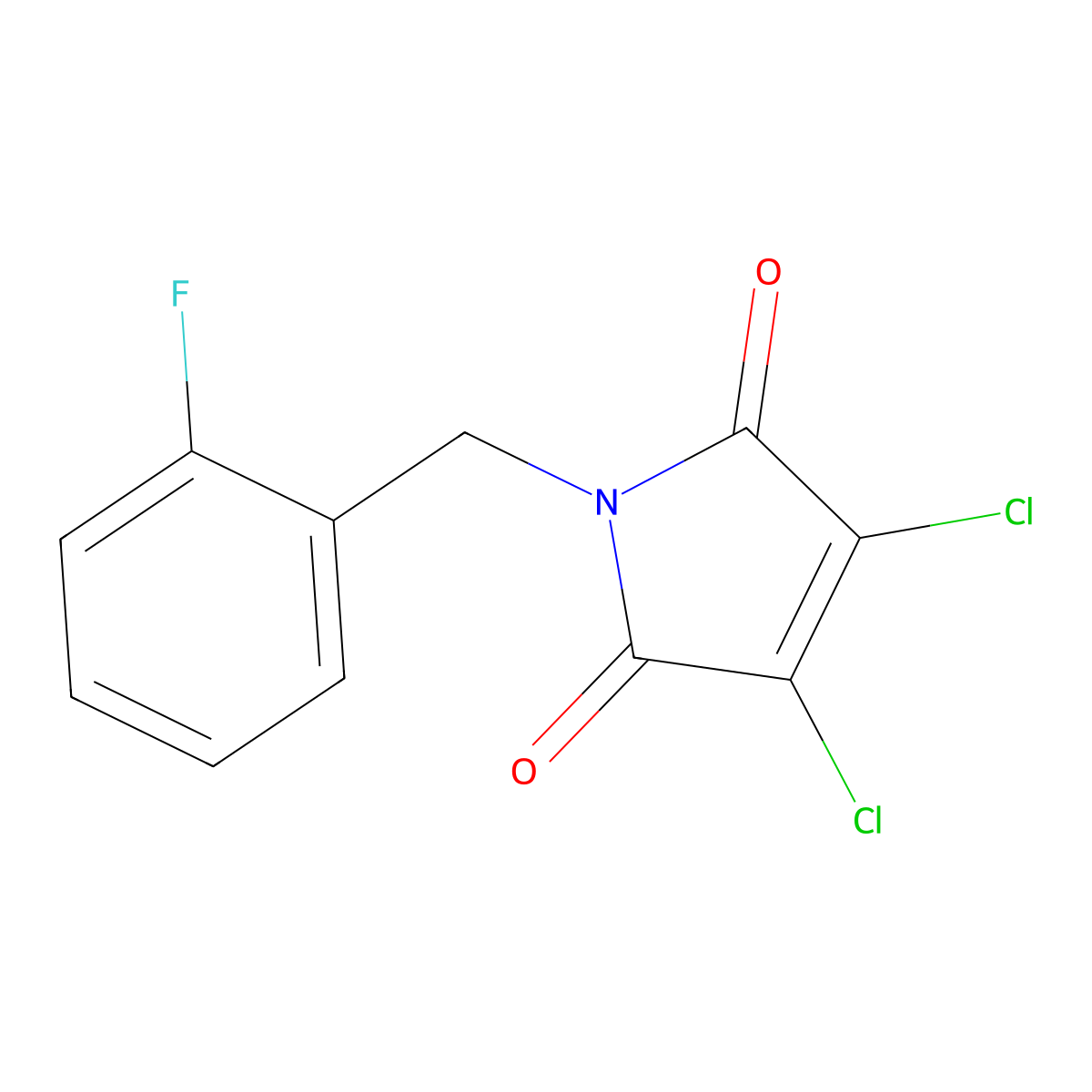 3,4-dichloro-1-[(2-fluorophenyl)methyl]-2,5-dihydro-1H-pyrrole-2,5-dione molecular structure, CAS 112749-47-0
