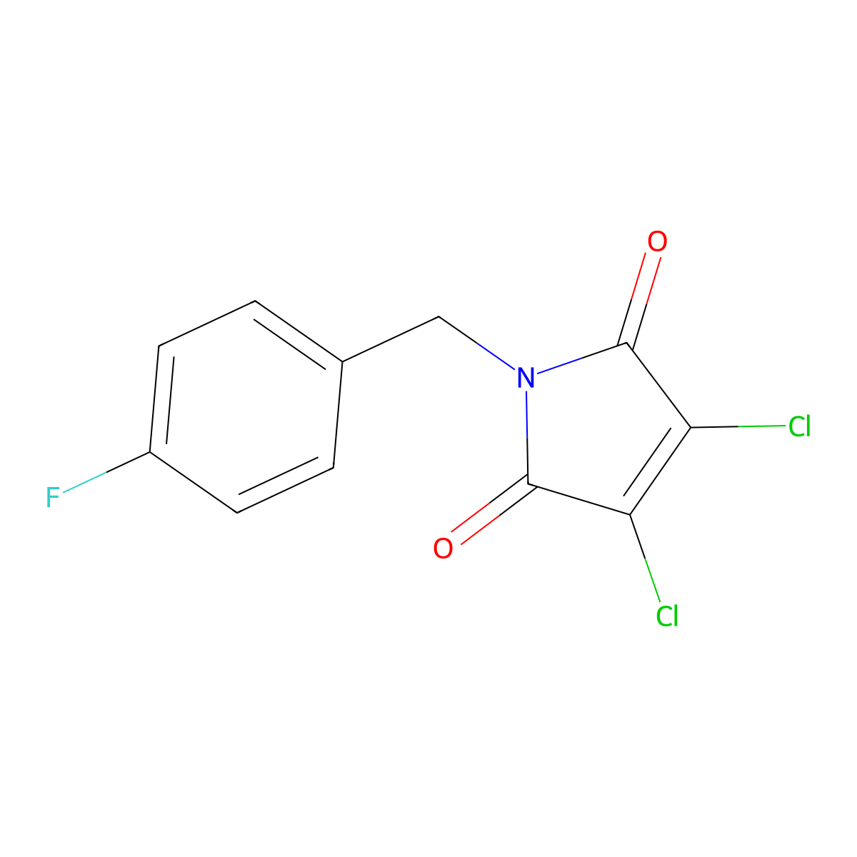 3,4-dichloro-1-[(4-fluorophenyl)methyl]-2,5-dihydro-1H-pyrrole-2,5-dione molecular structure, CAS 112749-50-5