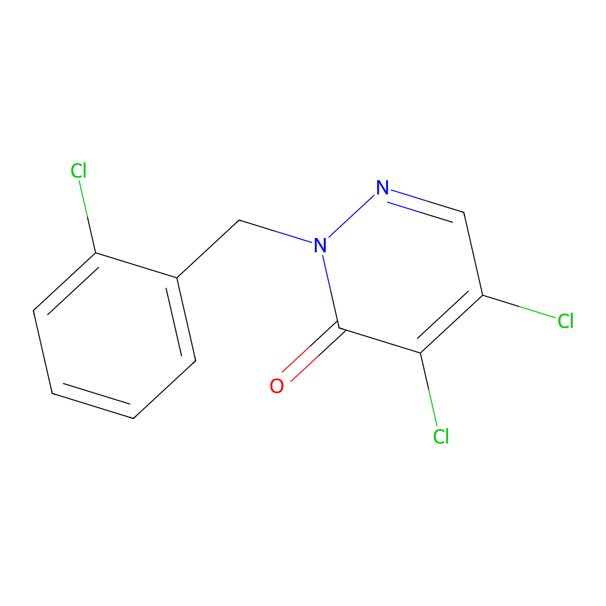 4,5-Dichloro-2-((2-chlorophenyl)methyl)-2,3-dihydropyridazin-3-one molecular structure, CAS 112749-52-7