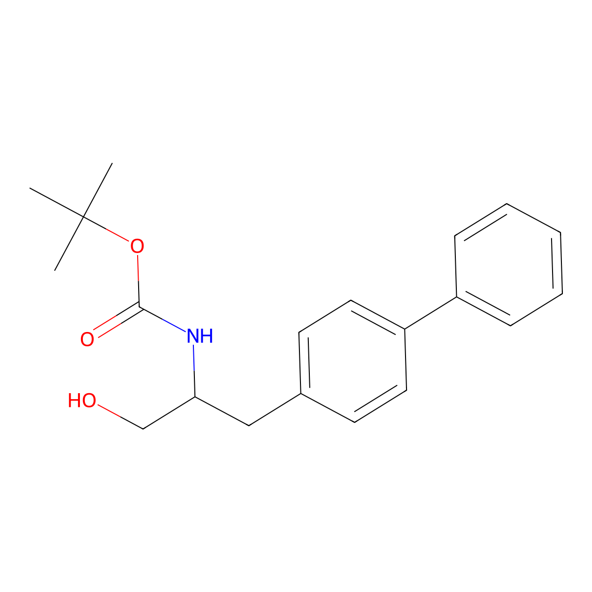N-[(1R)-2-[1,1'-Biphenyl]-4-yl-1-(hydroxymethyl)ethyl]carbamic acid 1,1-dimethylethyl ester molecular structure, CAS 1127490-74-7