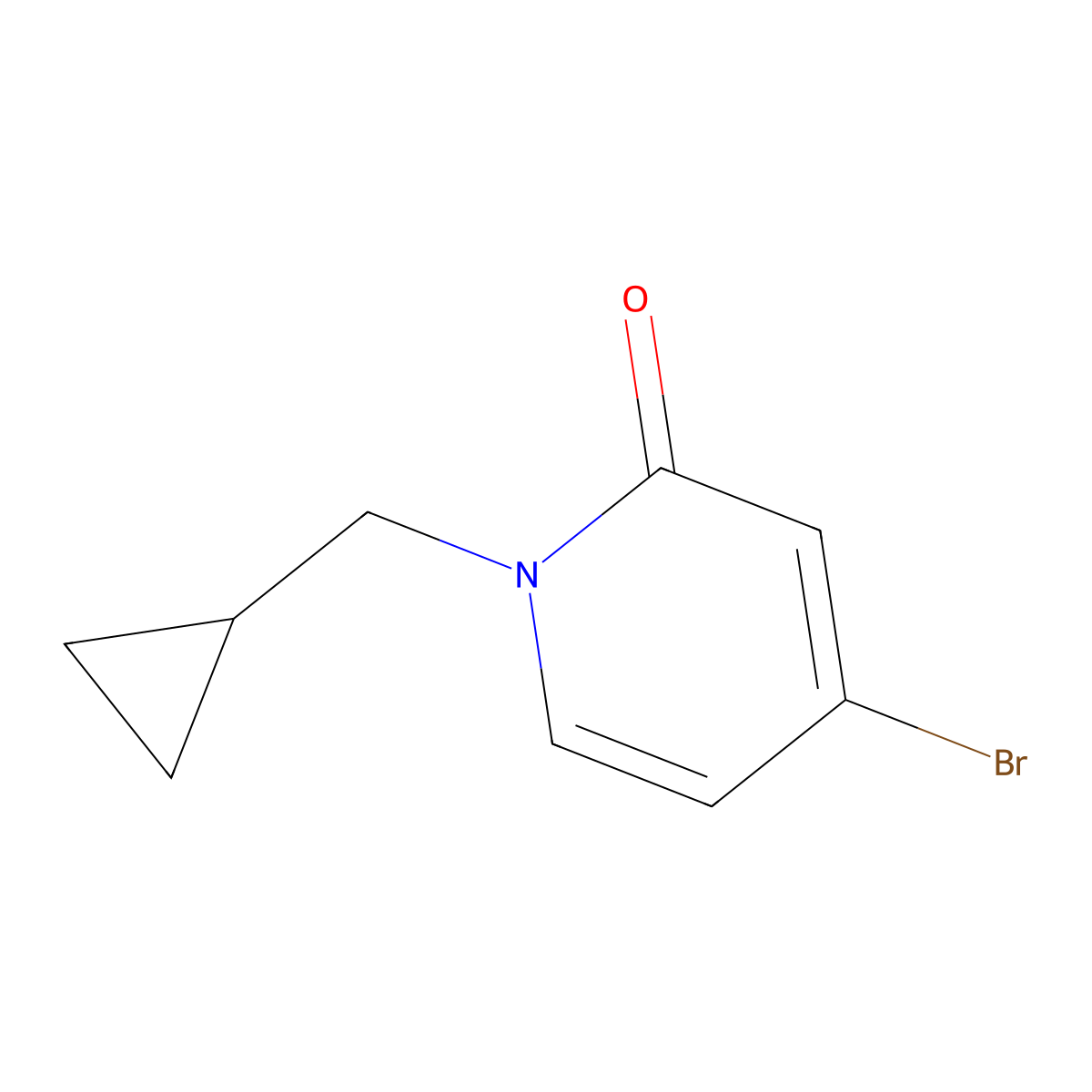 4-Bromo-1-(cyclopropylmethyl)pyridin-2(1H)-one molecular structure, CAS 1127499-07-3
