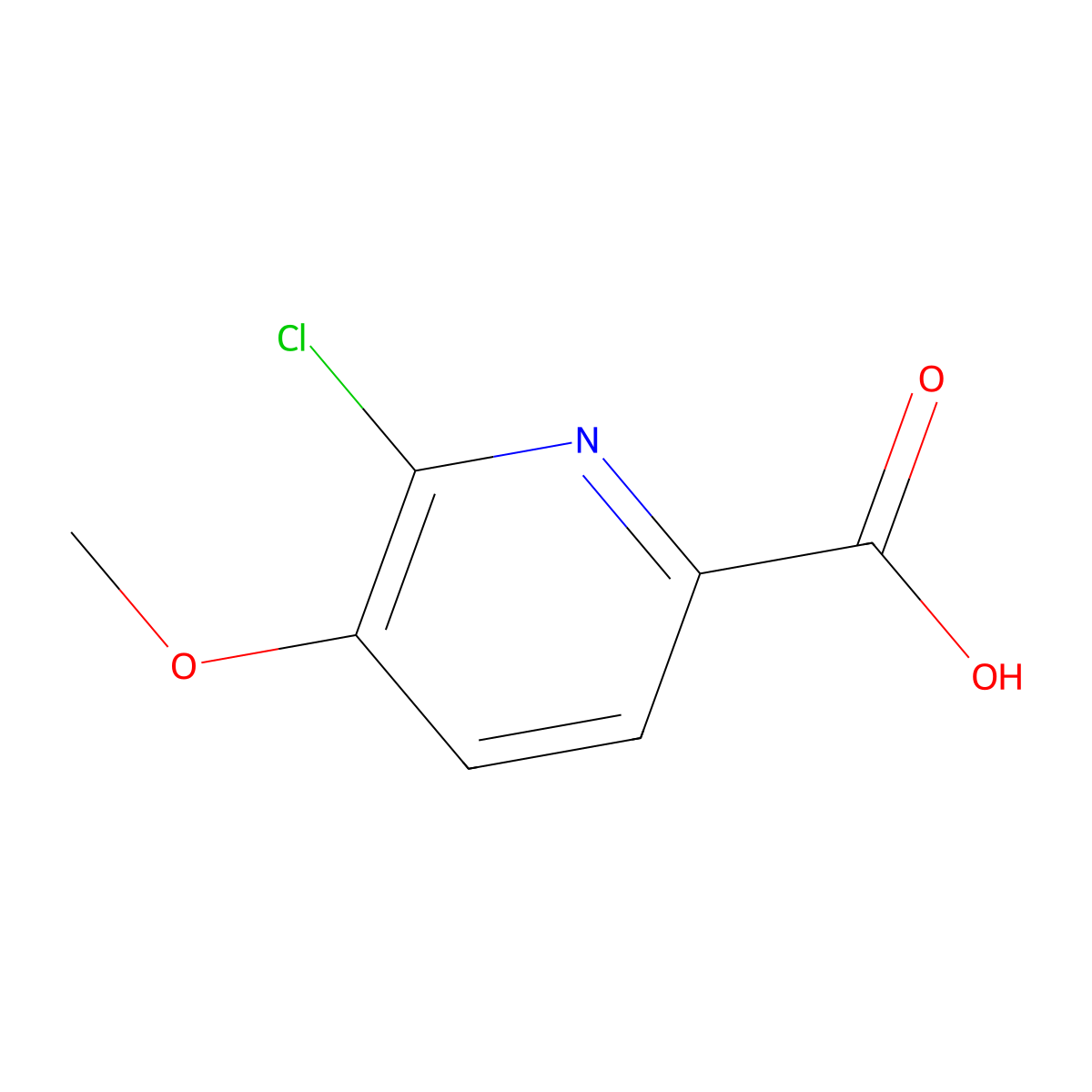 6-Chloro-5-methoxy-2-pyridinecarboxylic acid molecular structure, CAS 112750-30-8