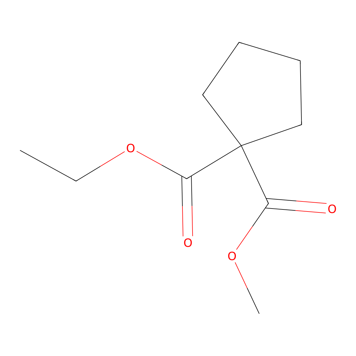 1-Ethyl 1-methyl cyclopentane-1,1-dicarboxylate molecular structure, CAS 112750-45-5