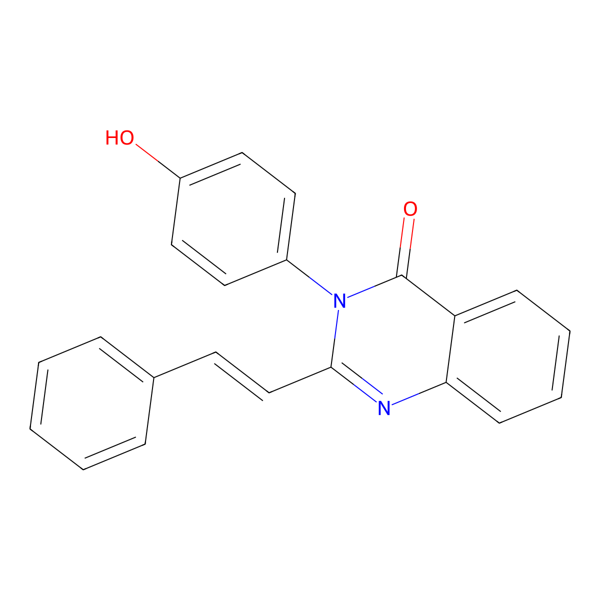 4(3H)-Quinazolinone, 3-(4-hydroxyphenyl)-2-(2-phenylethenyl)- molecular structure, CAS 112750-80-8