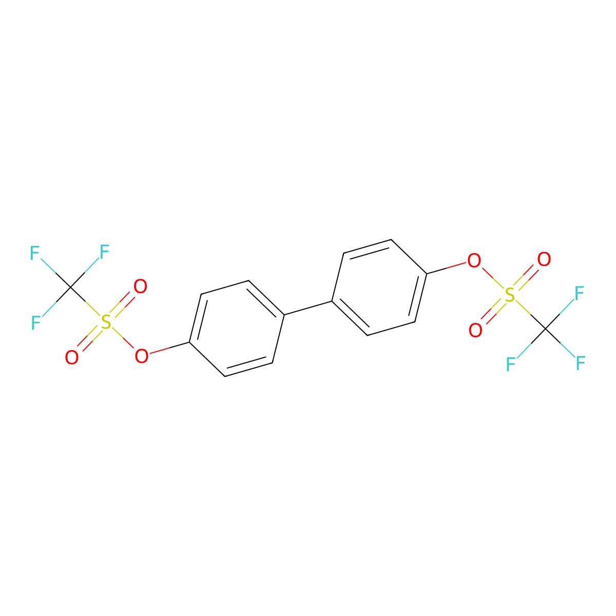 [4-[4-(Trifluoromethylsulfonyloxy)phenyl]phenyl] trifluoromethanesulfonate molecular structure, CAS 112752-02-0