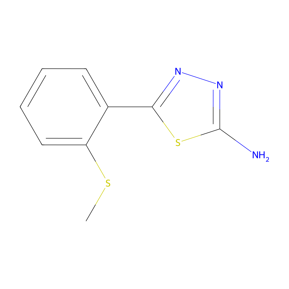 5-[2-(Methylsulfanyl)phenyl]-1,3,4-thiadiazol-2-ylamine molecular structure, CAS 112764-29-1