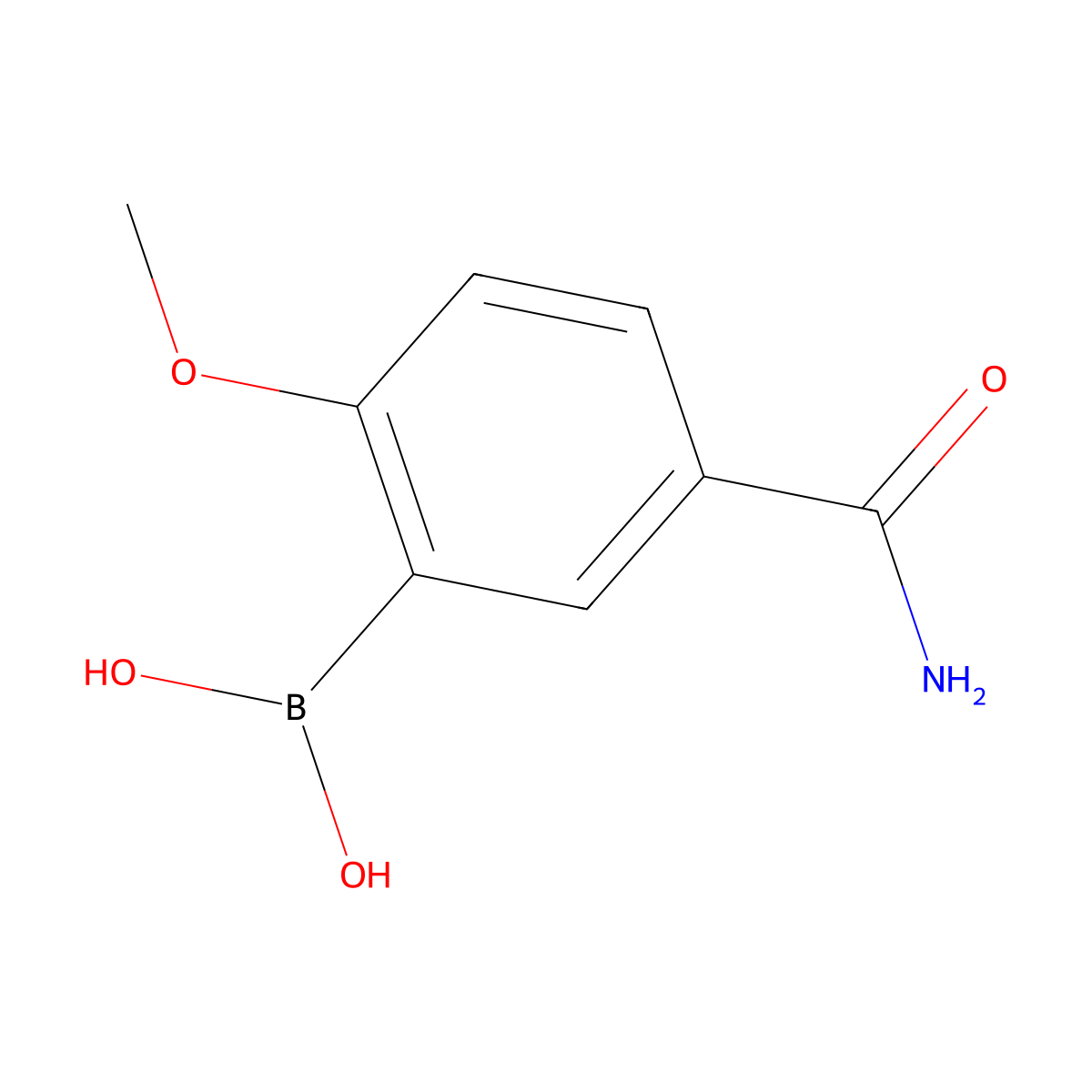 5-(Aminocarbonyl)-2-methoxyphenylboronic acid molecular structure, CAS 1127647-65-7