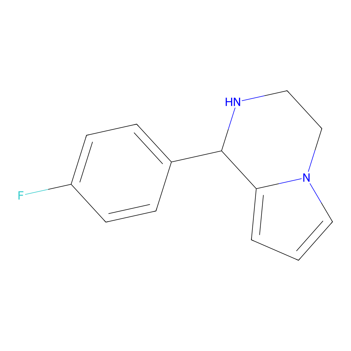 1-(4-fluorophenyl)-1H,2H,3H,4H-pyrrolo[1,2-a]pyrazine molecular structure, CAS 112767-38-1