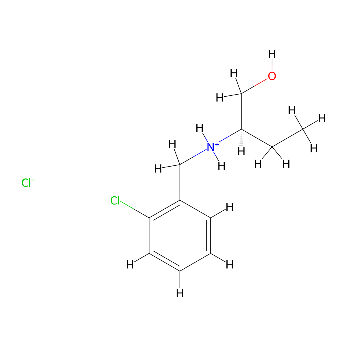 1-Butanol, 2-(((2-chlorophenyl)methyl)amino)-, hydrochloride, (S)- molecular structure, CAS 112767-77-8