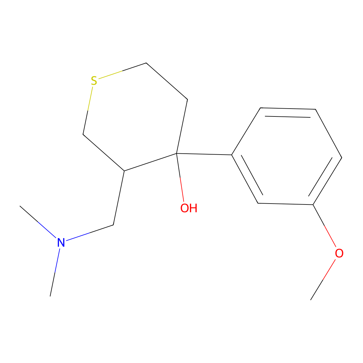 3-[(dimethylamino)methyl]-4-(3-methoxyphenyl)tetrahydro-2H-thiopyran-4-ol molecular structure, CAS 112775-98-1