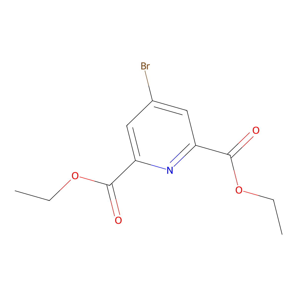 Diethyl 4-bromopyridine-2,6-dicarboxylate molecular structure, CAS 112776-83-7