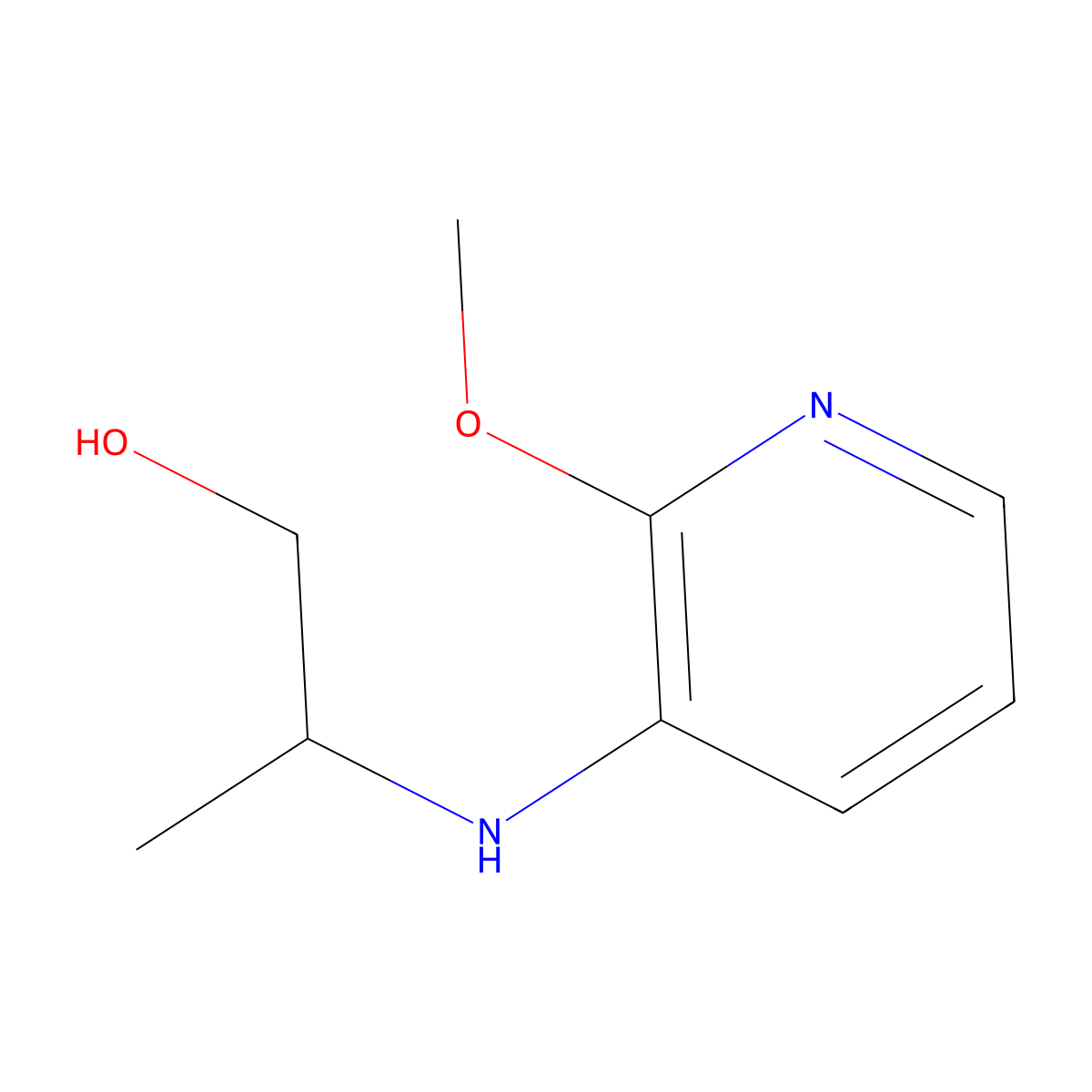 1-Propanol, 2-[(2-methoxy-3-pyridinyl)amino]- molecular structure, CAS 112777-35-2