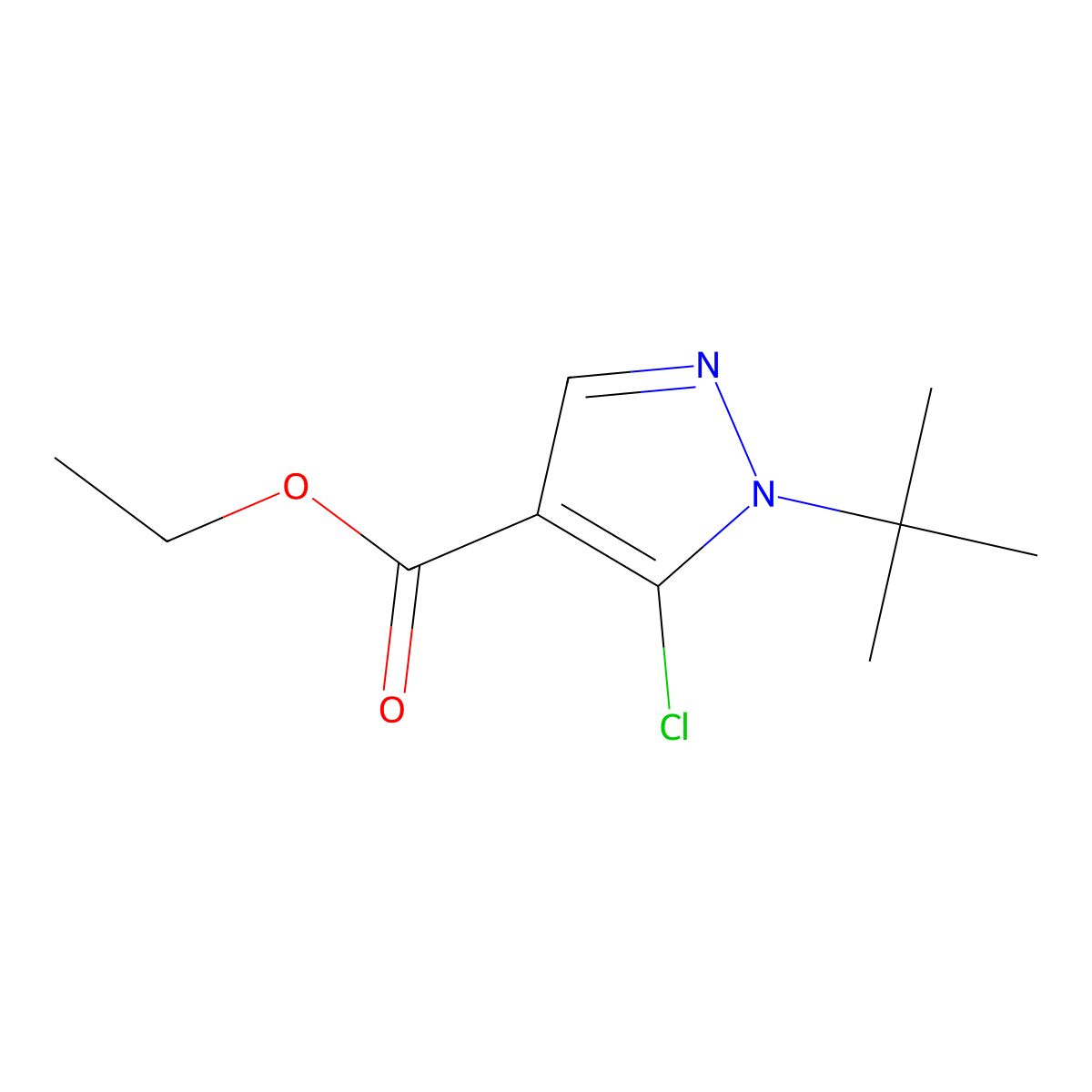 ethyl 1-tert-butyl-5-chloro-1H-pyrazole-4-carboxylate molecular structure, CAS 112779-13-2