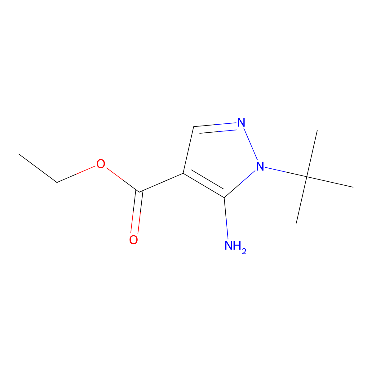 ethyl 5-amino-1-(tert-butyl)-1H-pyrazole-4-carboxylate molecular structure, CAS 112779-14-3