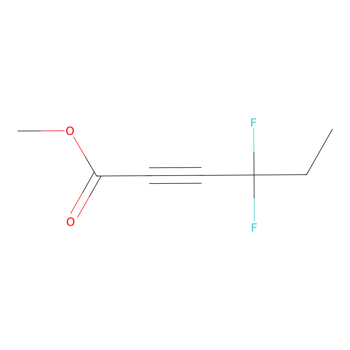 Methyl 4,4-difluoro-2-hexynoate molecular structure, CAS 112780-02-6