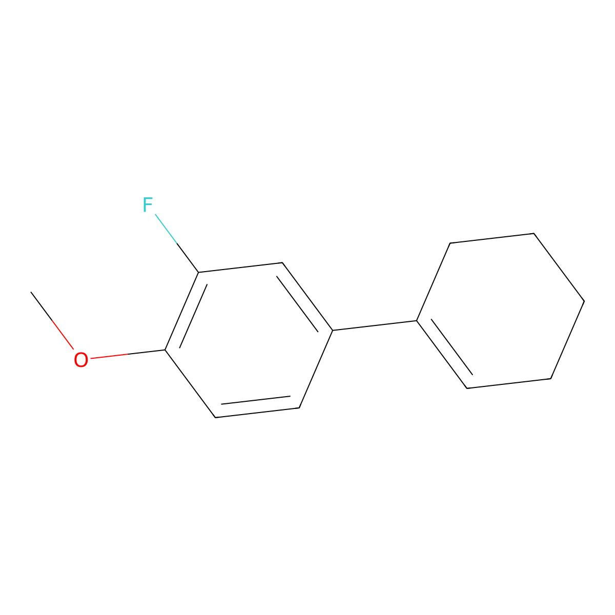 4-Cyclohex-1-enyl-2-fluoro-1-methoxy-benzene molecular structure, CAS 112780-68-4
