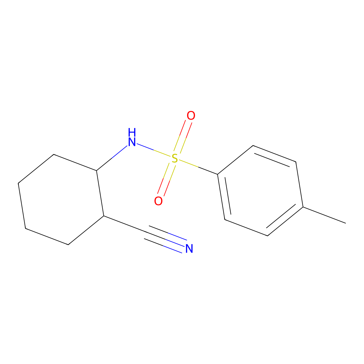 Benzenesulfonamide, N-[(1S,2S)-2-cyanocyclohexyl]-4-methyl- molecular structure, CAS 1127903-14-3
