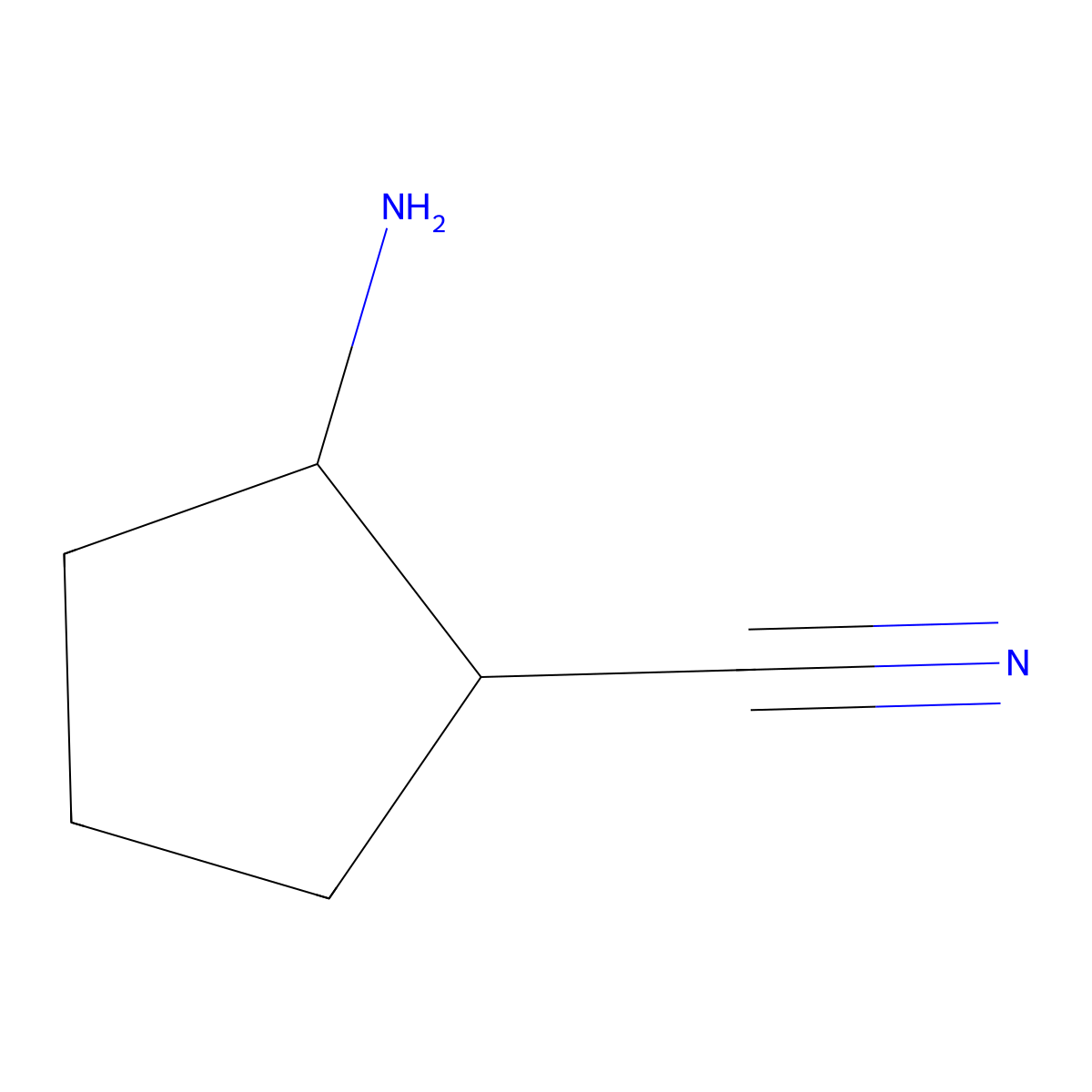 (1S,2R)-2-aminocyclopentane-1-carbonitrile molecular structure, CAS 1127904-25-9