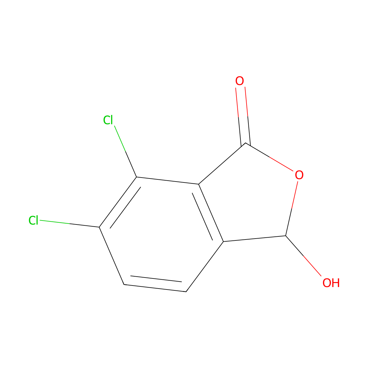 6,7-Dichloro-3-hydroxyisobenzofuran-1(3H)-one molecular structure, CAS 112794-36-2