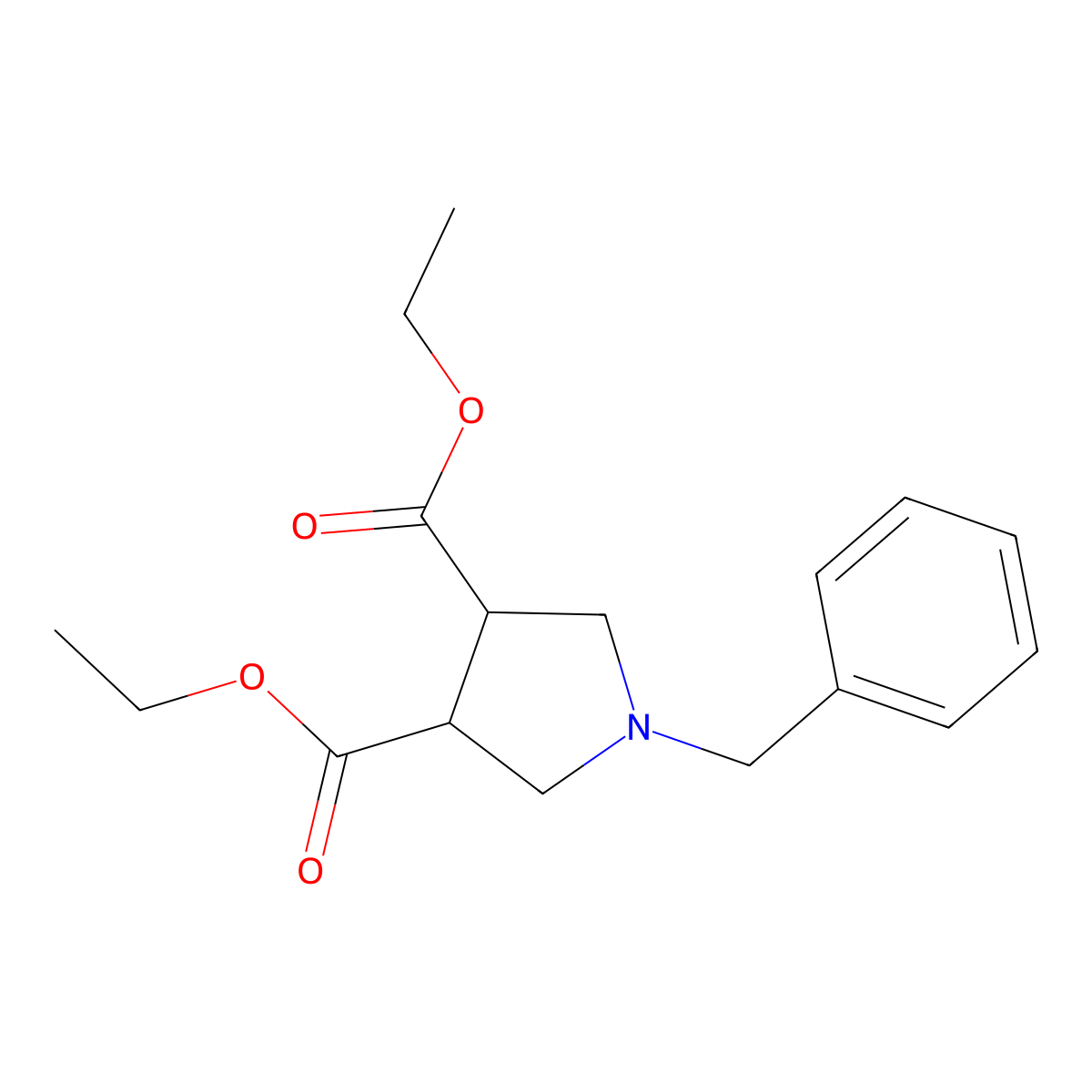 diethyl (3S,4S)-1-benzylpyrrolidine-3,4-dicarboxylate molecular structure, CAS 112794-79-3
