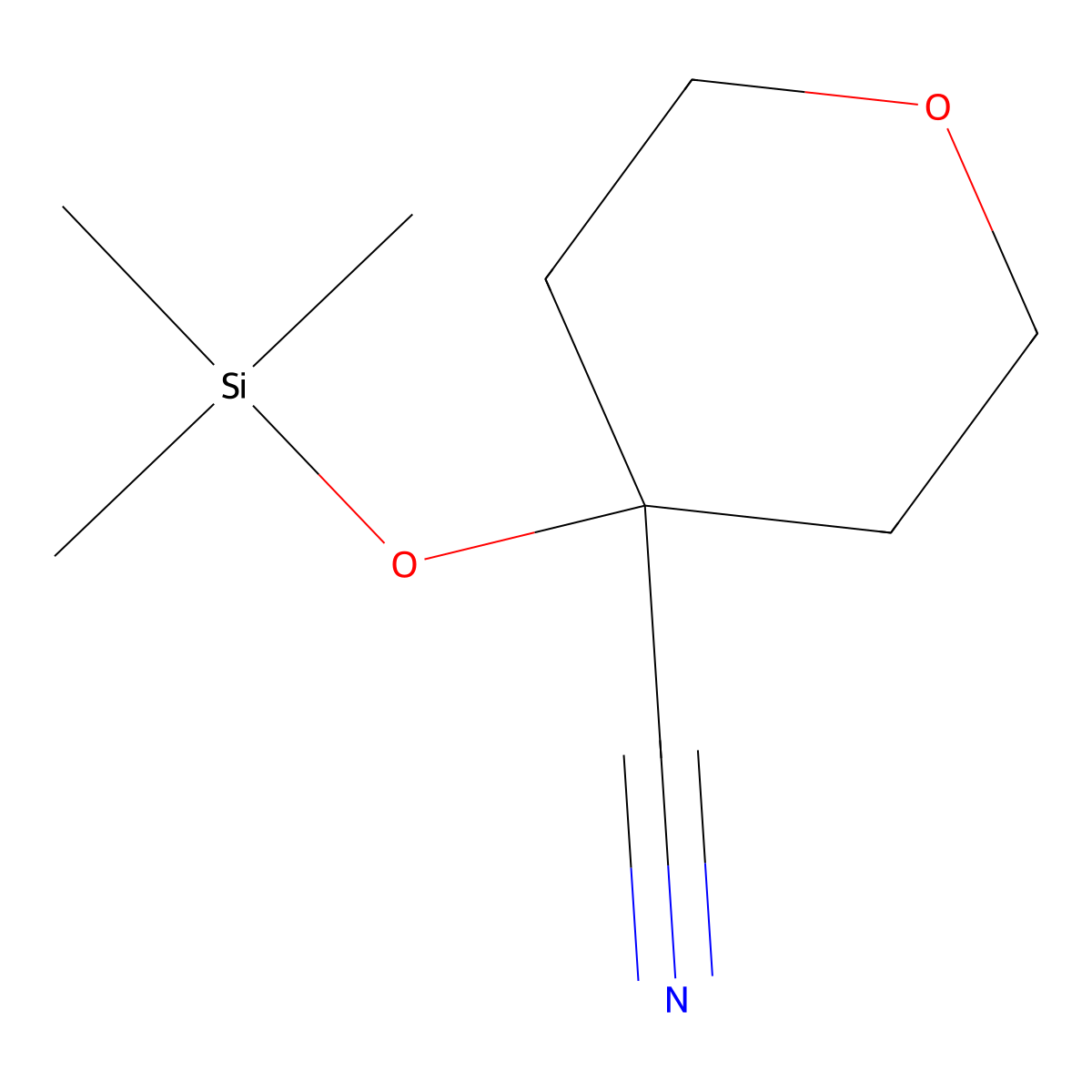 4-[(Trimethylsilyl)oxy]oxane-4-carbonitrile molecular structure, CAS 112799-02-7