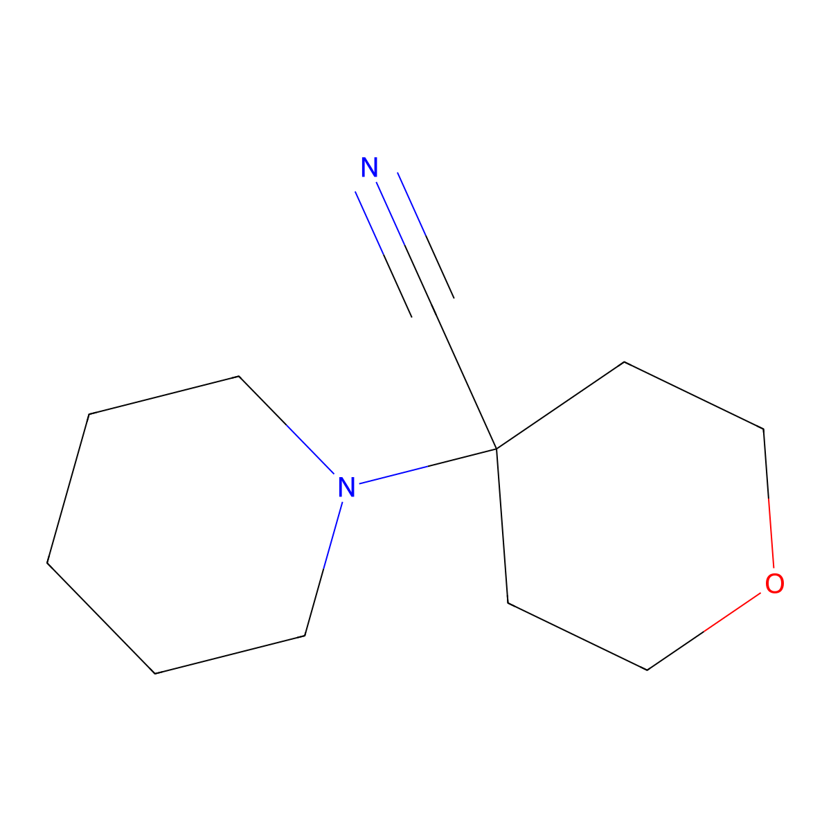 4-(Piperidin-1-yl)tetrahydro-2H-pyran-4-carbonitrile molecular structure, CAS 112799-19-6
