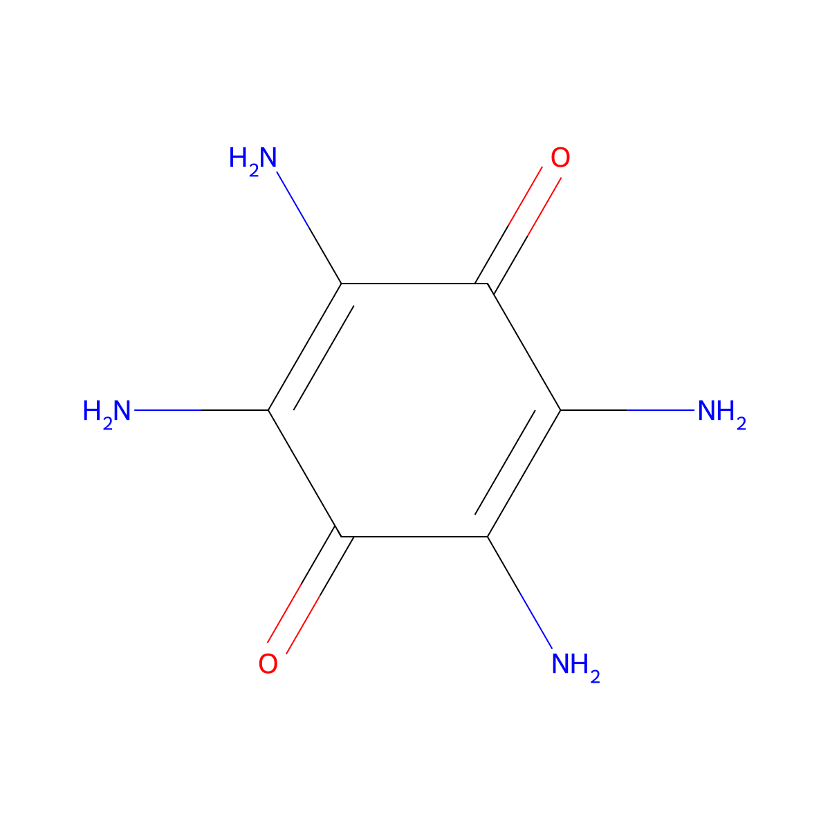2,3,5,6-Tetraaminocyclohexa-2,5-diene-1,4-dione molecular structure, CAS 1128-13-8